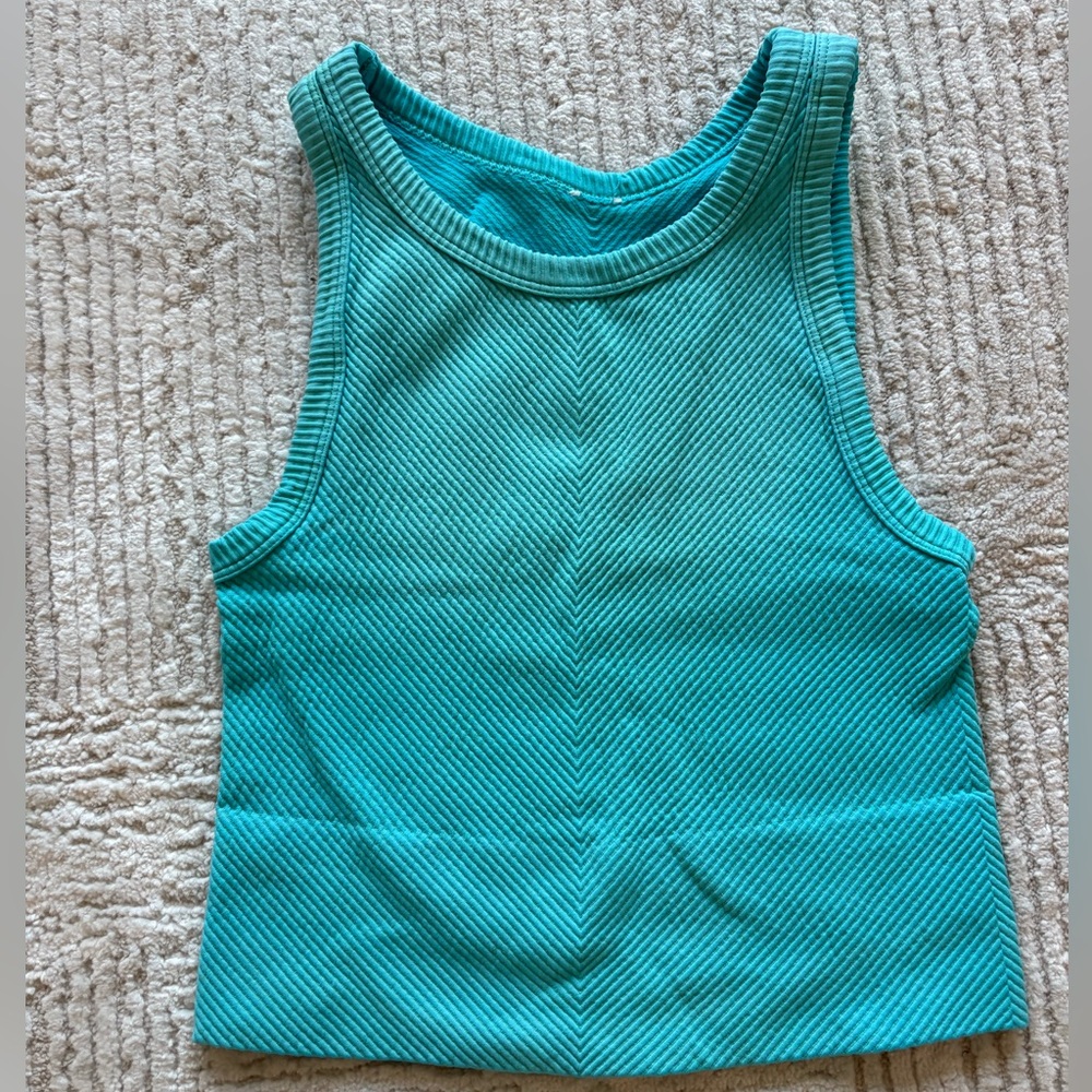 One Size Nikibiki High Neck Cropped Tanktop OS Light Blue